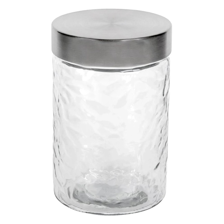 Borcan din Sticla cu Capac Metalic, 1200ml