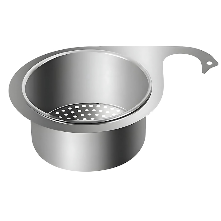 Sita scurgere pentru chiuveta, Tip Lebada, Filtrare resturi de mancare, Depozitare Ustensile, OEM, Otel Inoxidabil, Gri