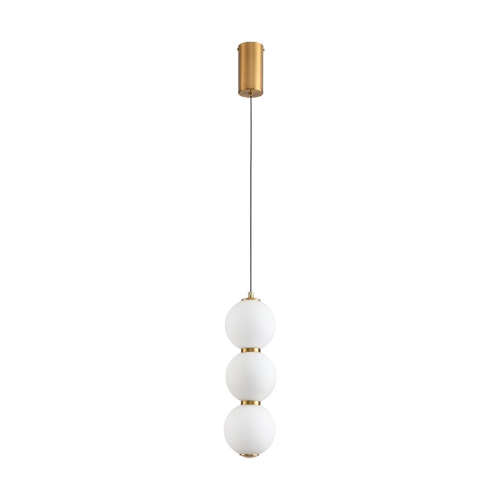 Pendul LED PERLA, auriu/alb, 3000K, 1450 lm, diametru 12 cm - STEP INTO DESIGN