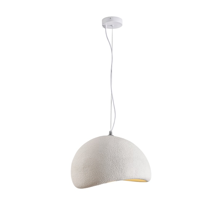 Lampa suspendata STONE alba, 40 cm