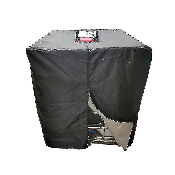Husa Ibc rezistenta pentru rezervor de 1000 L, husa de protectie impermeabila cu rezistenta la lumina soarelui, protectie pentru rezervorul de apa de ploaie Ibc pentru utilizare in aer liber, observare usoara si curele rezistente la vant incluse