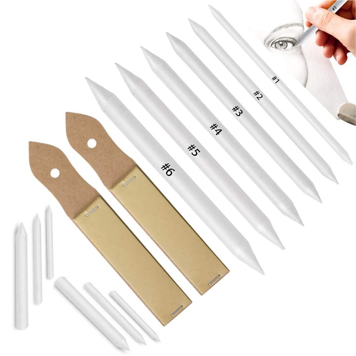 Острилка за моливи с въглен AMRINUGL, ергономичен дизайн, аксесоари за смесване на цветове