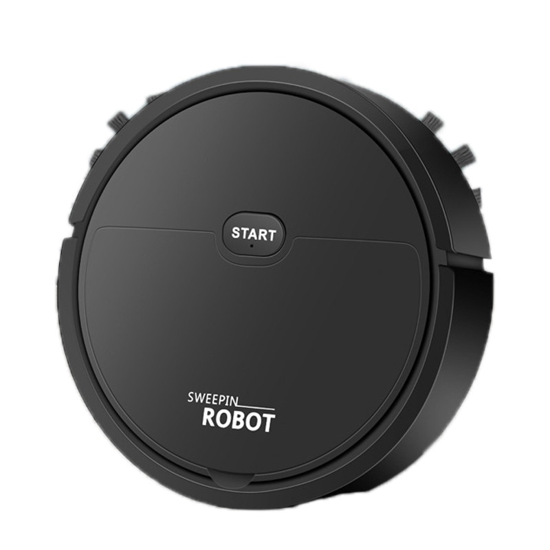 Aspirator robot 3 în 1, funcție de aspirare și mop, plastic, negru, pentru apartamente mici