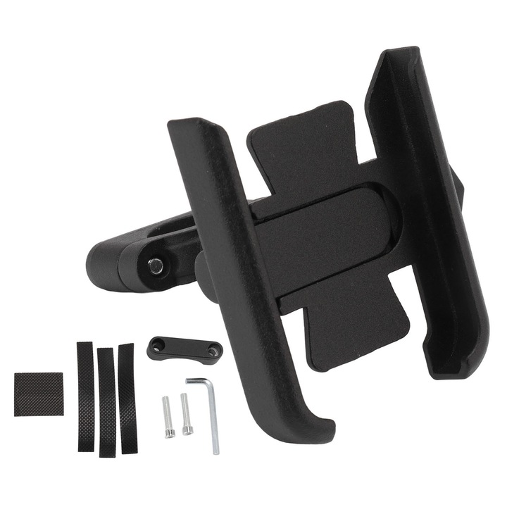 Suport universal pentru telefon de motocicleta si bicicleta, AMRINUGL, constructie din aliaj de aluminiu, compatibil cu dispozitive de 4-7 inch, rotire 360 de grade