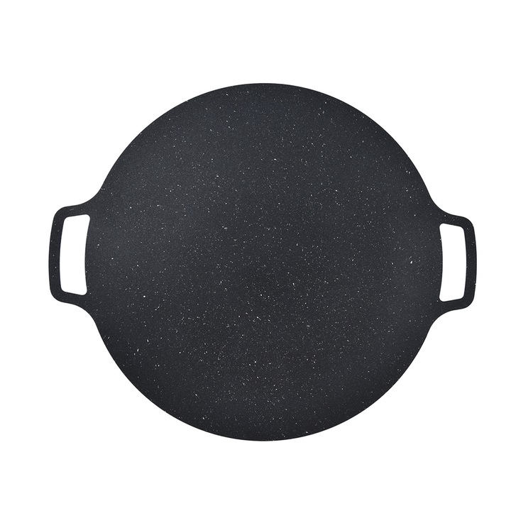 Kerek grill serpenyő, öntöttvas, tapadásmentes, hőálló, 30cm