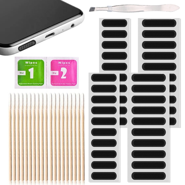 Kit de protectie anti-praf Enforose pentru smartphone, mufe USB C, design compact, usor de instalat