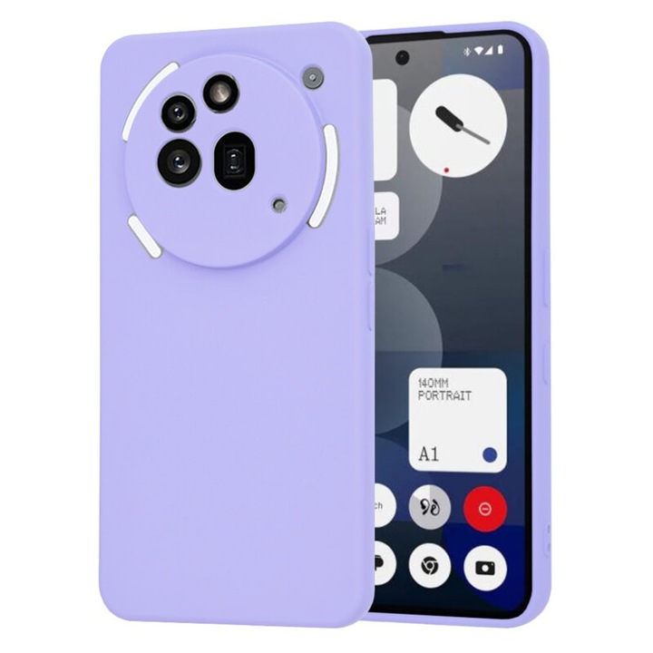 Husa pentru Nothing Phone (3a) Pro, SKYDDAR INNOVATION, SoftElegance din Silicon Catifelat, set cu sticker, Violet