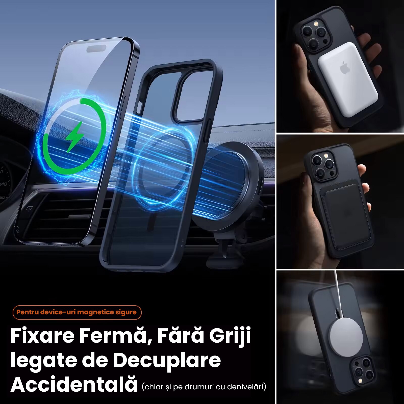 Husa compatibila cu Iphone 16, Tehnologie MagSafe, cu protectie de camera, Negru