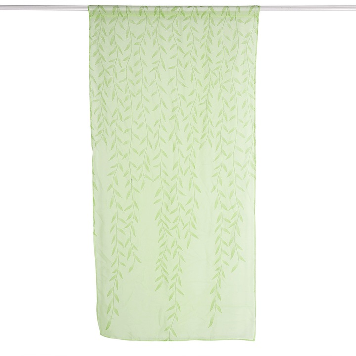 Завеси AMRINUGL, дизайн, вдъхновен от природата, светлозелен воал, 100x170 см, закопчаване с щипки
