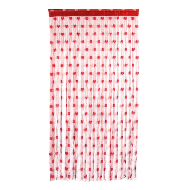 Елегантна входна завеса, AMRINUGL, пластмасов дизайн със сърце, бяла, 100x170 см