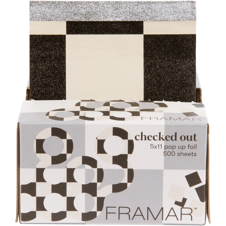 Set folii aluminiu Framar Checked Out, pretaiate embosate pentru suvite, 500buc.
