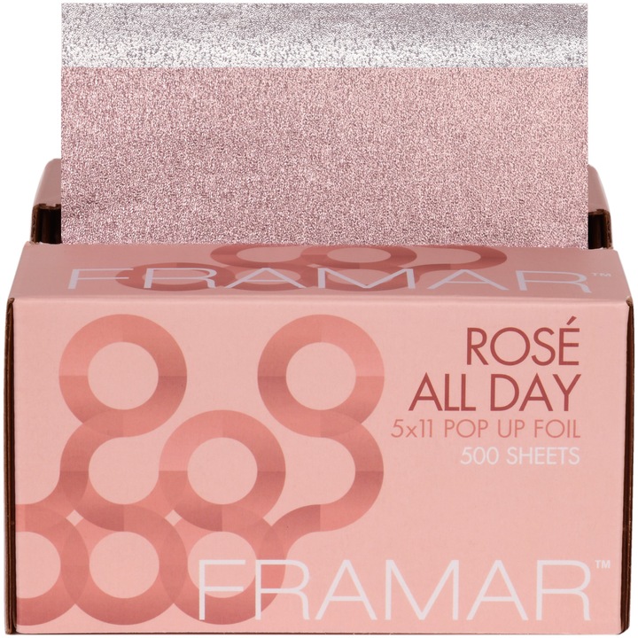 Set folii aluminiu Framar Rose All Day, pretaiate embosate pentru suvite, 500buc.