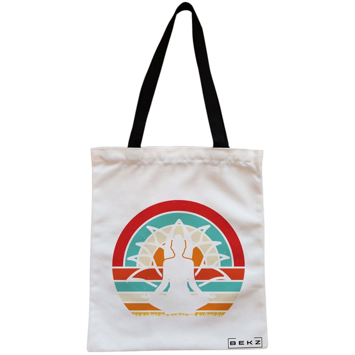 Vászon hordtáska, női, Yoga 18, 38x34,5 cm, fehér, BEKZ