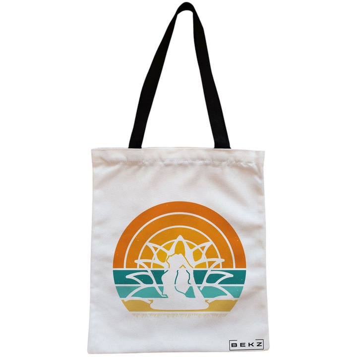 Vászon hordtáska, női, Yoga 15, 38x34,5 cm, fehér, BEKZ