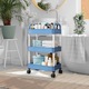 Carucior de depozitare cu 3 etaje, organizator din plastic, multicolor, 38x26.5x75cm, set