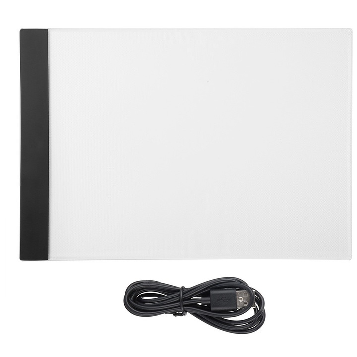 Tableta de desen A4, cu LED, AMRINUGL, ultra subtire, suprafata neteda, portabila, luminozitate ajustabila