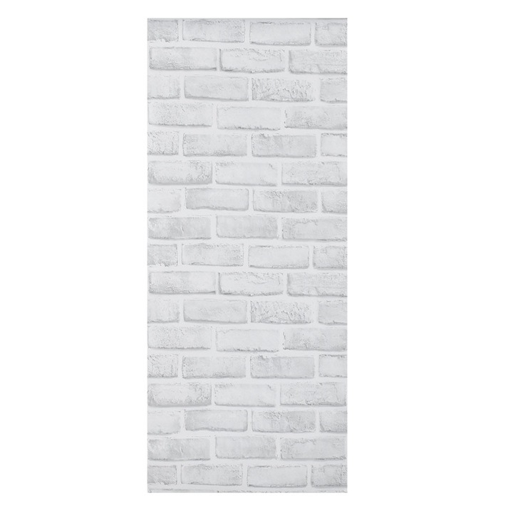 Öntapadós tapéta, fehér tégla mintás, PVC, 3D, 70x77cm