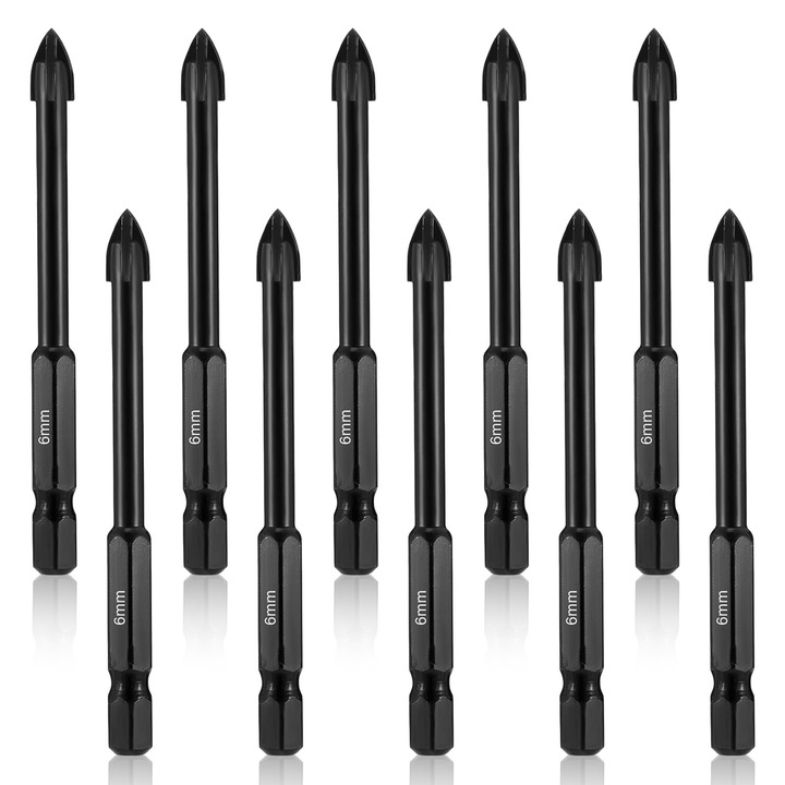 Set burghie pentru sticla si ceramica, AMRINUGL, design profesional, negru