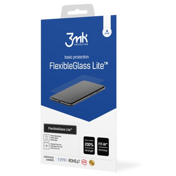 3mk flexible glass lite képernyővédő üveg, 2.5d, flexibilis, ultravékony, 0.16mm, 6h, átlátszó, kompatibilis: Oppo Reno 13 F 5G
