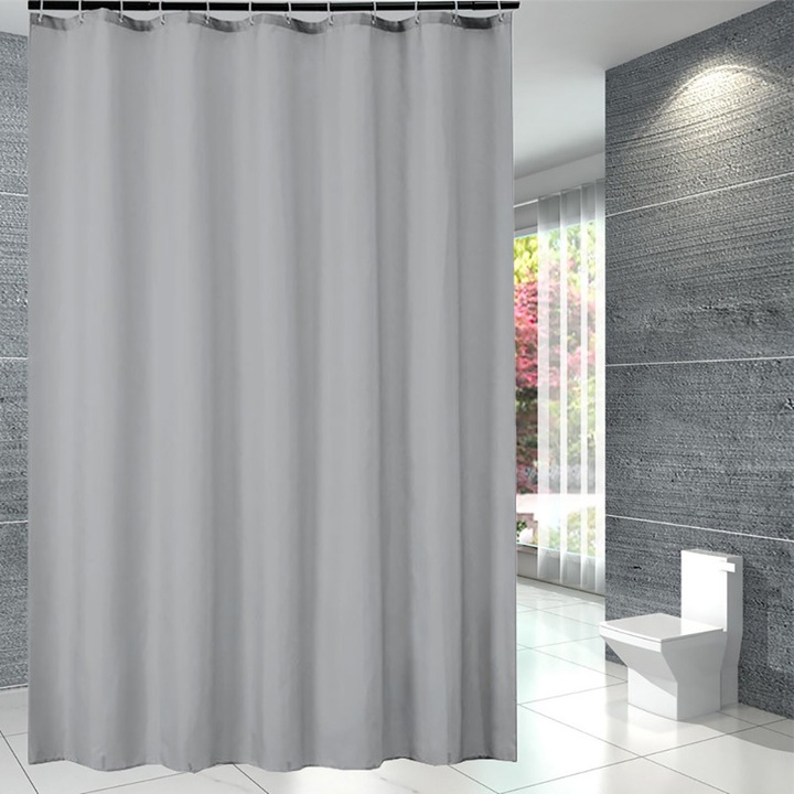 Mikroszálas zuhanyfüggöny, Enforose, elegáns és robusztus design, vízálló, fekete, 180x200cm