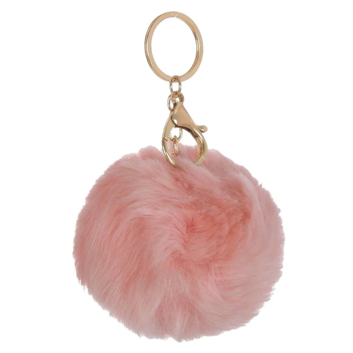 Breloc Pompon Dusty Pink 10cm