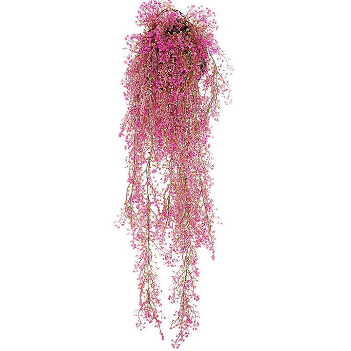 Plante artificiale din ratan, Enforose, decor realist, rezistente la UV, fara intretinere, set pentru decor interior si exterior