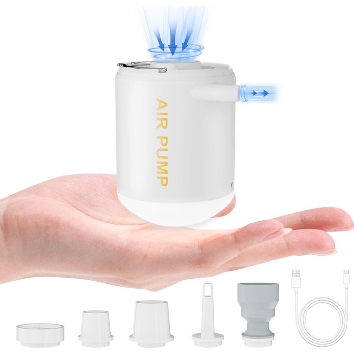 Enforose hordozható pumpa, 2000mAh akkumulátor, 3.5Kpa nyomás, 5 fúvóka, vezeték nélküli kivitel