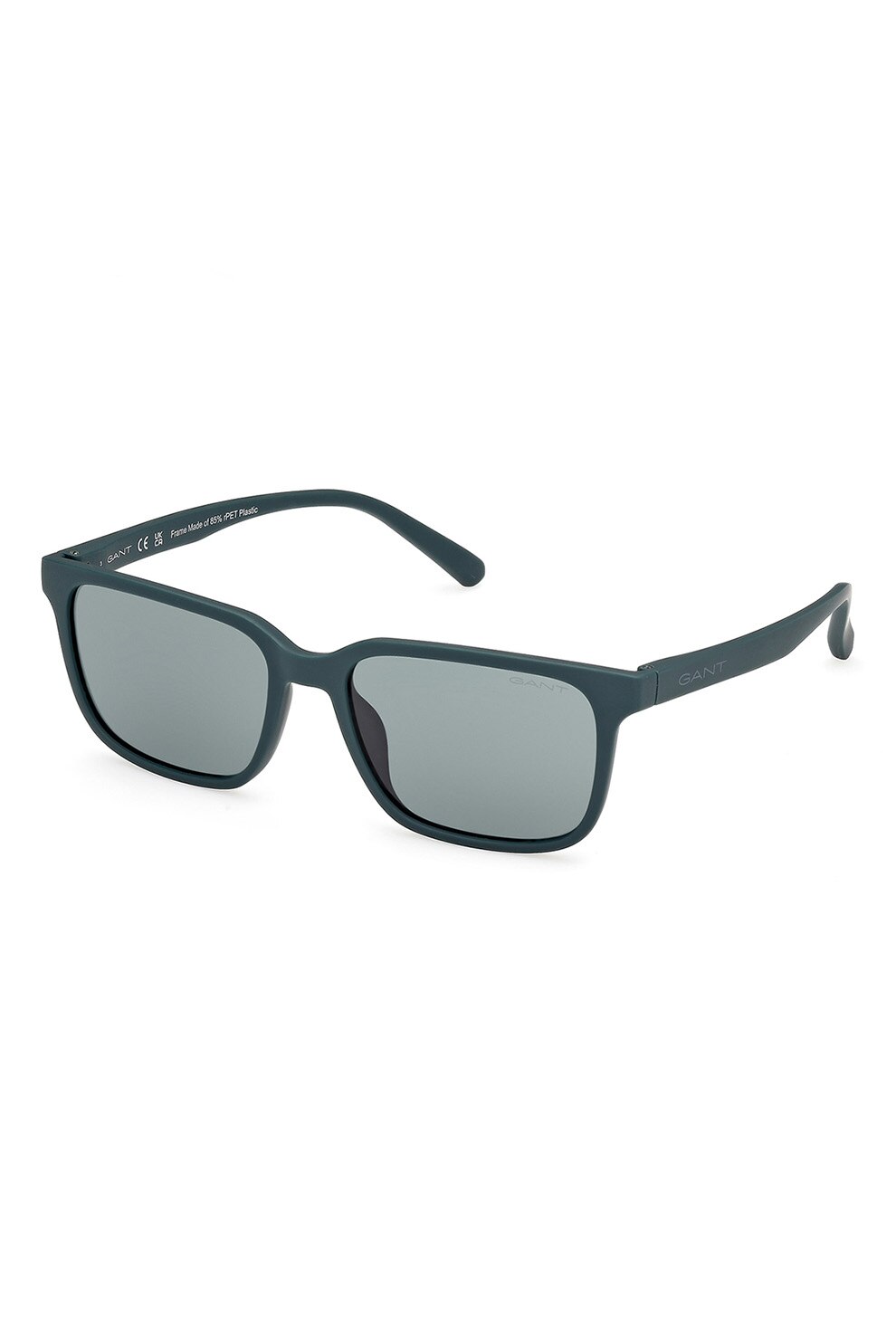 Gant, Ochelari de soare patrati cu logo, Verde englez, 55-17-145
