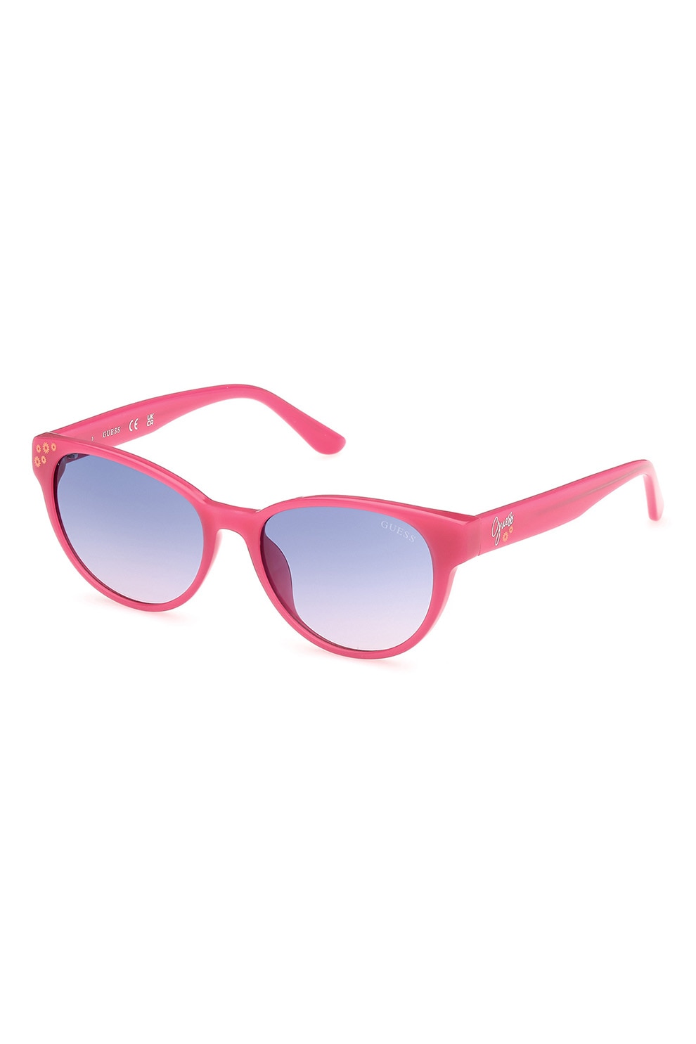 GUESS KIDS, Ochelari de soare rotunzi cu logo, Fucsia, 49-15-135