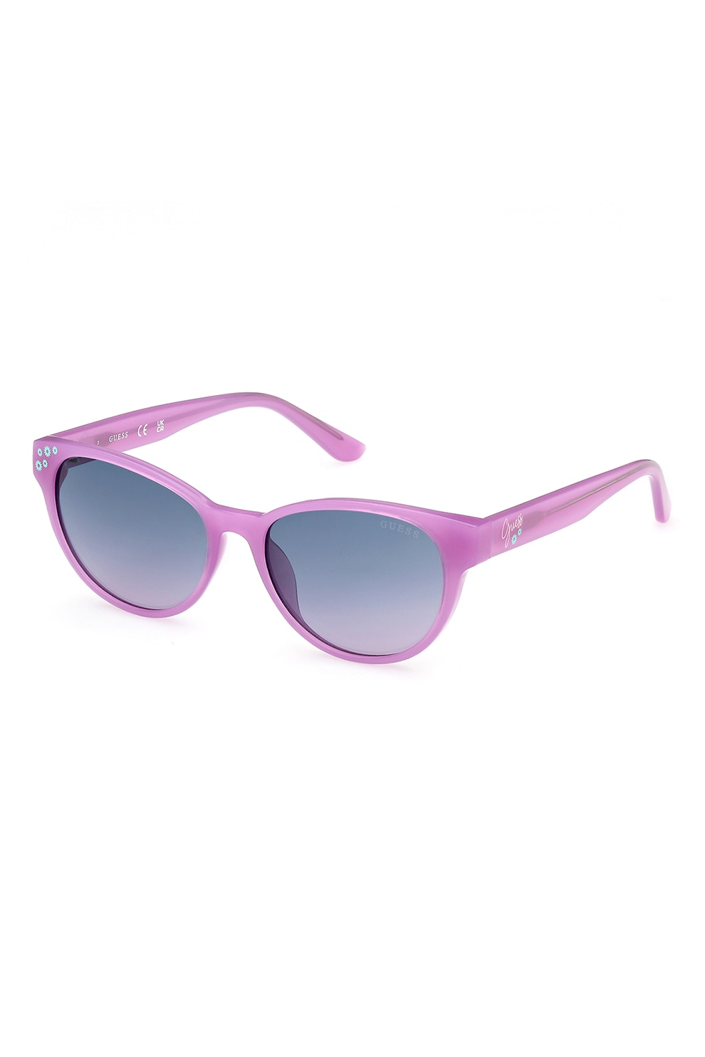 GUESS KIDS, Ochelari de soare rotunzi cu logo, Roz, 49-15-135