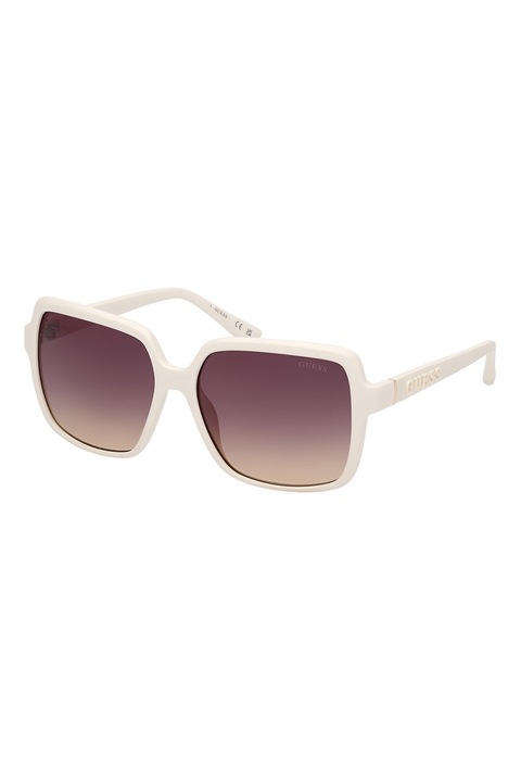 GUESS, Ochelari de soare patrati cu lentile in degrade, Crem