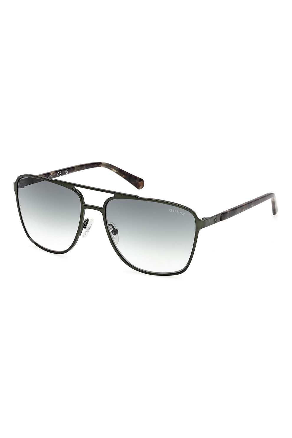 GUESS, Ochelari de soare aviator rotunzi cu lentile in degrade, Negru, Gri, 60-17-145