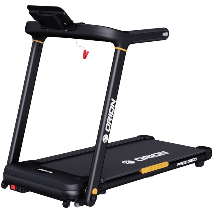 Banda de alergat electrica Orion Pace G200, inclinare automata 20 nivele, bluetooth Spax/Kinomap/Zwift, greutate maxima utilizator 120 kg, putere motor 2.5 CP, calculator LED, programe presetate, 120x45 cm