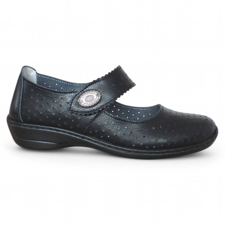 Pantofi de vara din piele naturala Maria Conti cu inchidere cu scai talpa usoara si brant moale bareta decorativa H1