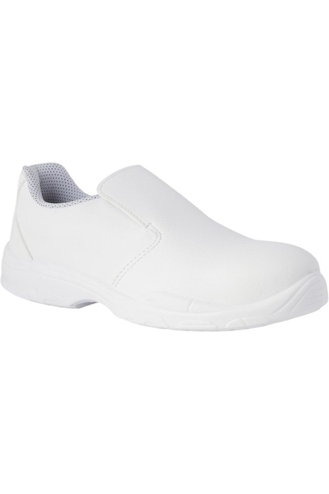 Pantofi pentru asistente Reposa, cu lemn in varf, albi, marimea 38