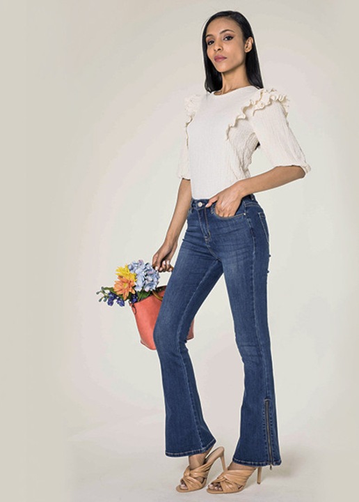 Nina Carter B-P151L дамски клоширани дънки, тъмно синьо 9507, Тъмносин