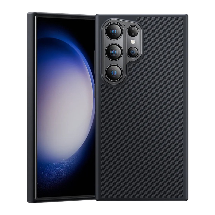 Husa pentru Samsung S25 Ultra Daden® Armor Pro din fibra de aramida/Kevlar, MagSafe Integrat, Margini portejate, Protectie Antisoc, Camera Ultra Safe, Negru