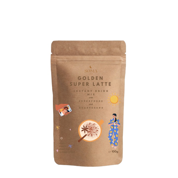 Soma Tea Golden Super Latte, Vegán, 33 adag, 100 g