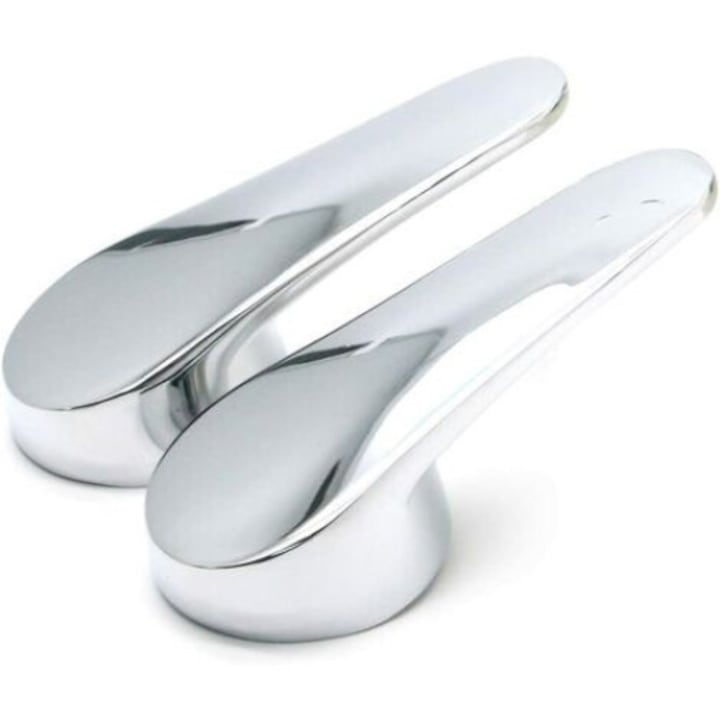 Manere de robinet pentru baterii sanitare, set de 2, mod de iesire dubla, butoane decorative pentru apa calda si rece, alb