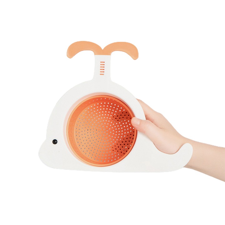 Mosogató szűrő, állítható kialakítás, PP anyag, ellenálló, könnyen tisztítható, fehér/narancssárga