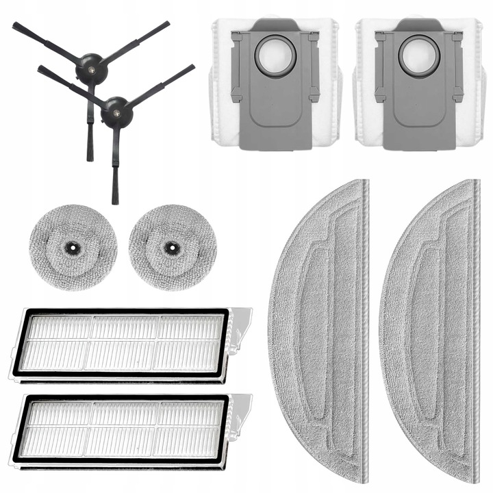 Set De Accesorii Pentru Roborock S8 Maxv Ultra/S8 Max Ultra/G20, Roborock, 2xFiltre Hepa, 2xPerii Laterale, 2xPerie Principala, 2xMopuri Pentru Curatarea Marginilor, Multicolor