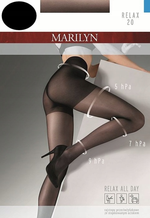 Dresuri dama, Marilyn, Relax 20 Den, Anti-Varice, negru, poliamida/elastan, 5-XL Standard
