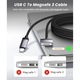 Cablu de incarcare USB-C la Magsafe 3 pentru alimentare de 2 m, MacBook Air (M1, 2020), MacBook Pro (M1, 2020), Mac Mini 2020, de 2 metri, 100 W PD, cu indicator LED, magnetic