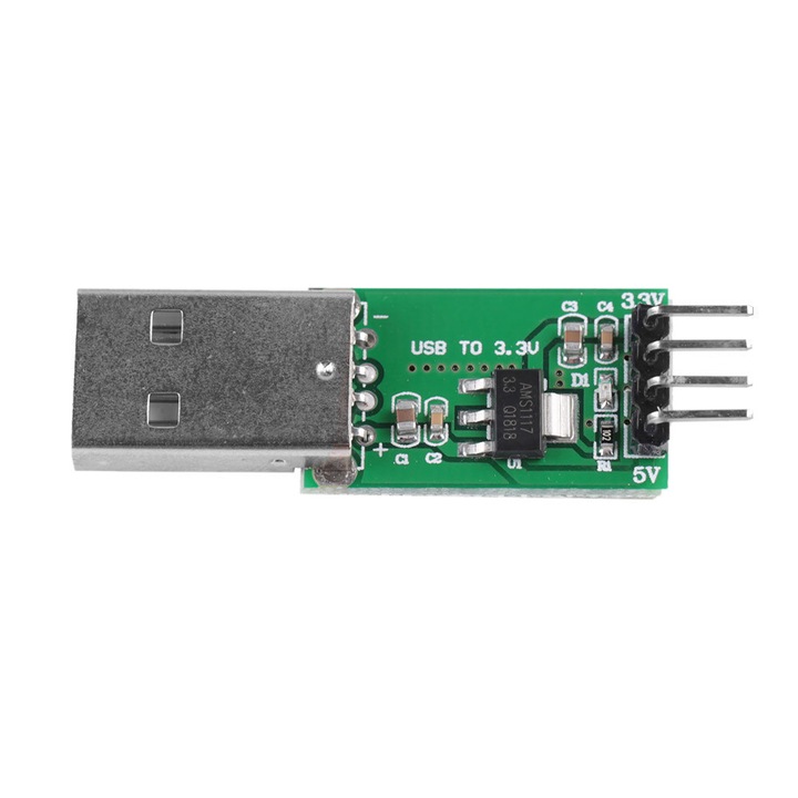 Комплект USB захранващ модул 5V до 3V, 800mA, за Raspberry Pi, метален