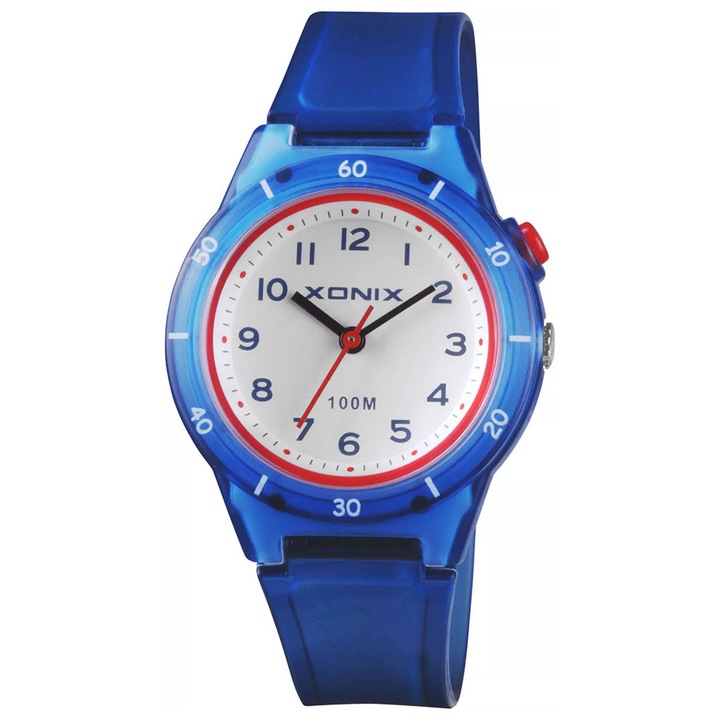 Ceas sportiv Xonix, model XA99841Q/5, analogic, bleumarin, 34mm, rezistent la apa 10 ATM