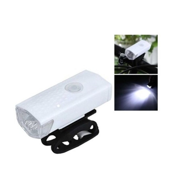 LED-es projektoros lámpa kerékpárhoz/rollerhez, Southern Sky, újratölthető, USB kábel mellékelve, 3 fénymód, IPX4, fehér, 6.5x2.9x2.3 cm