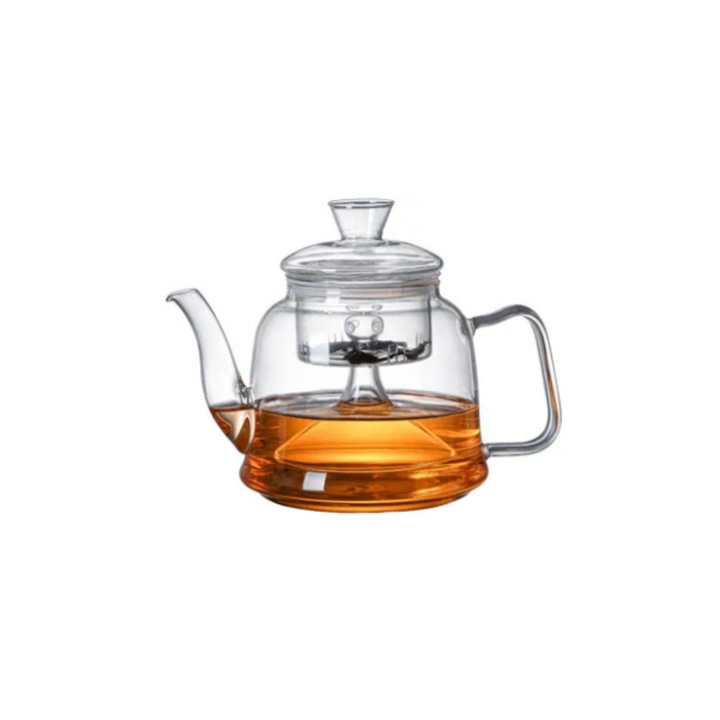 Ceainic termorezistent din sticla cu infuzor, 1300 ml, transparent