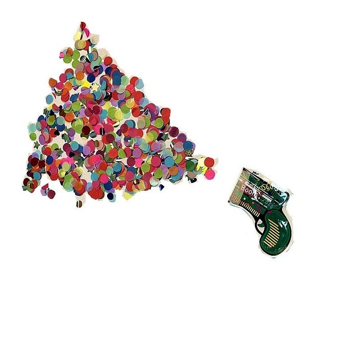 Парти пистолет за конфети, Flippy, 14x16 см, многоцветен