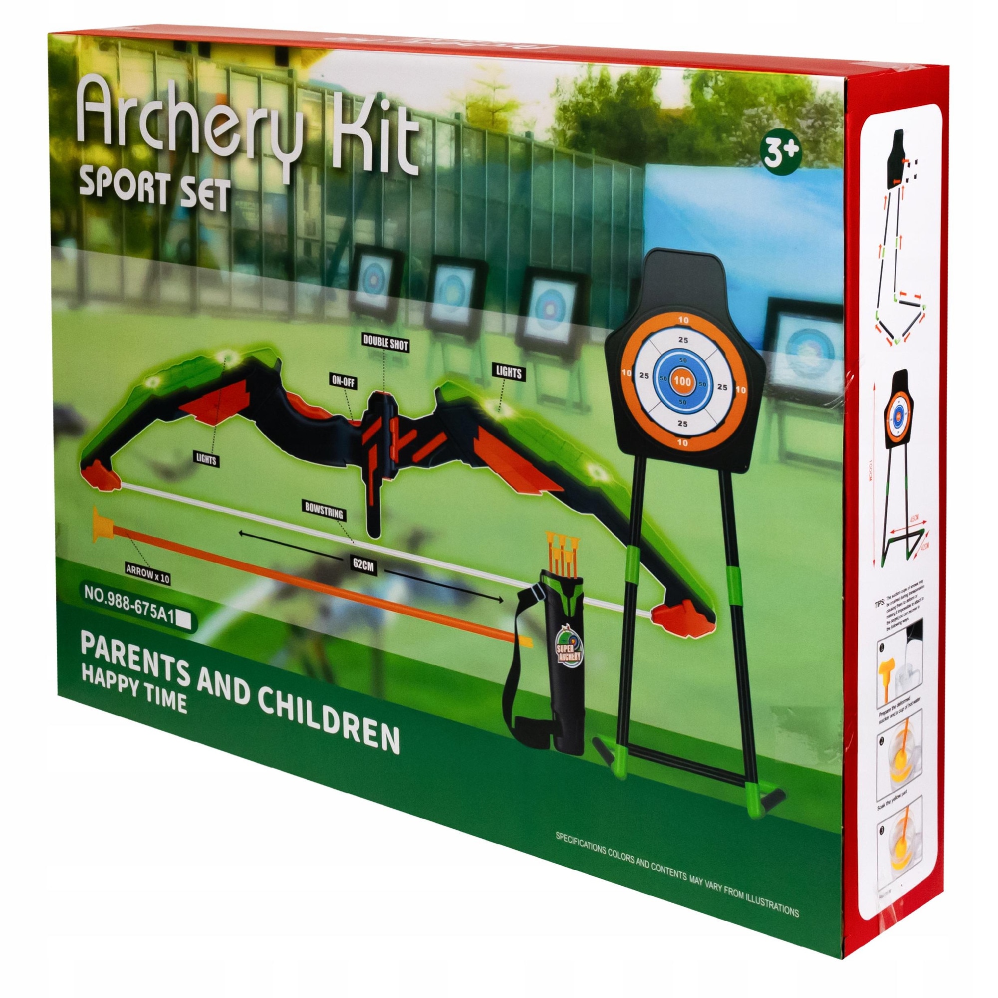 Set de joaca cu arc si tinta LED, click4TOYS, 20 sageti, 6 tinte
