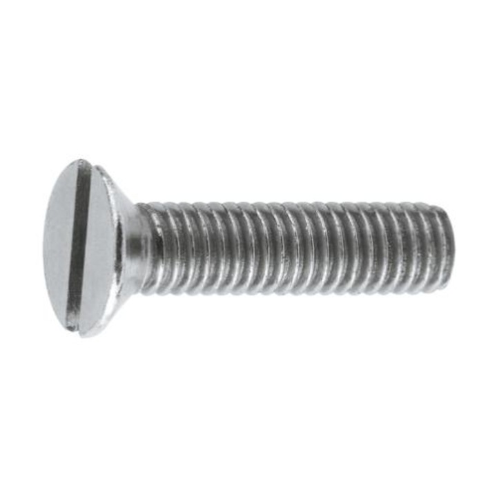 Set 10 Surub metric cap inecat DIN 963-4.8, M6x100, ZA, amprenta dreapta